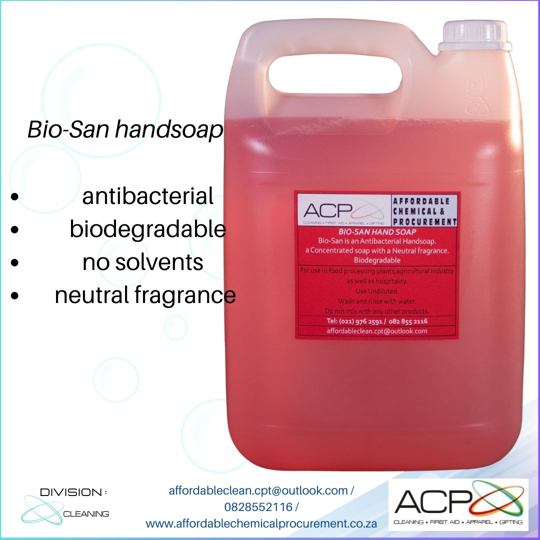 Hand soap, Bio-San, 5 litre.
