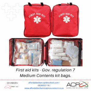 First aid kit, Government Regulation 7 Motorist kit, In Bag.