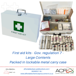 First Aid kit, Government Regulation 7, in Metal box. Large contents.