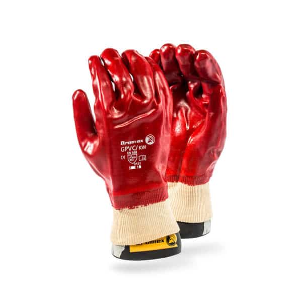 Gloves, PVC Red, 27cm