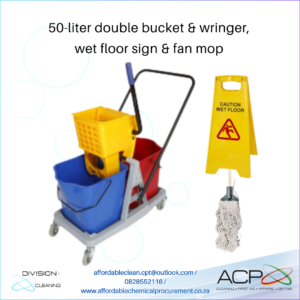 Trolley - 50 litre Double Bucket & Wringer.