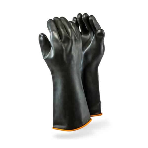 Gloves, Black Smooth palm rubber 40 cm. H1