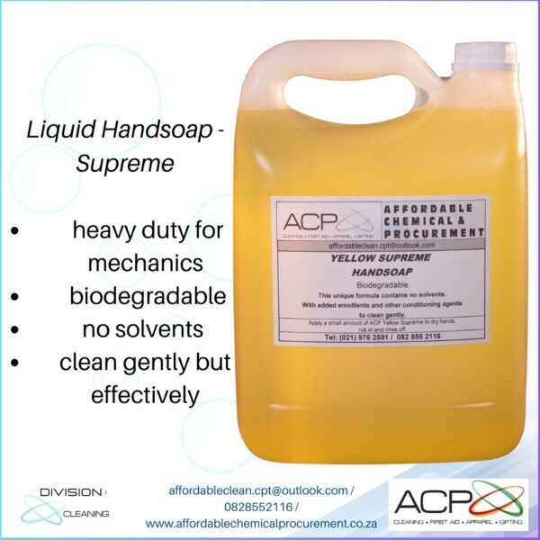 Hand soap, Yellow Supreme, 5 litre.