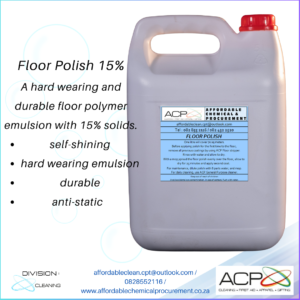 Floor Polish 15 %, 5 litre.