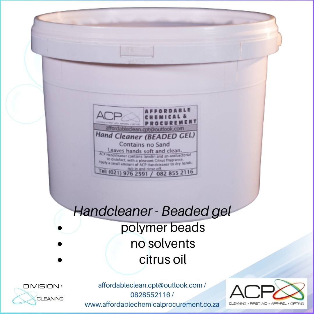 Handcleaner Citrus, Beaded gel. 5 litre
